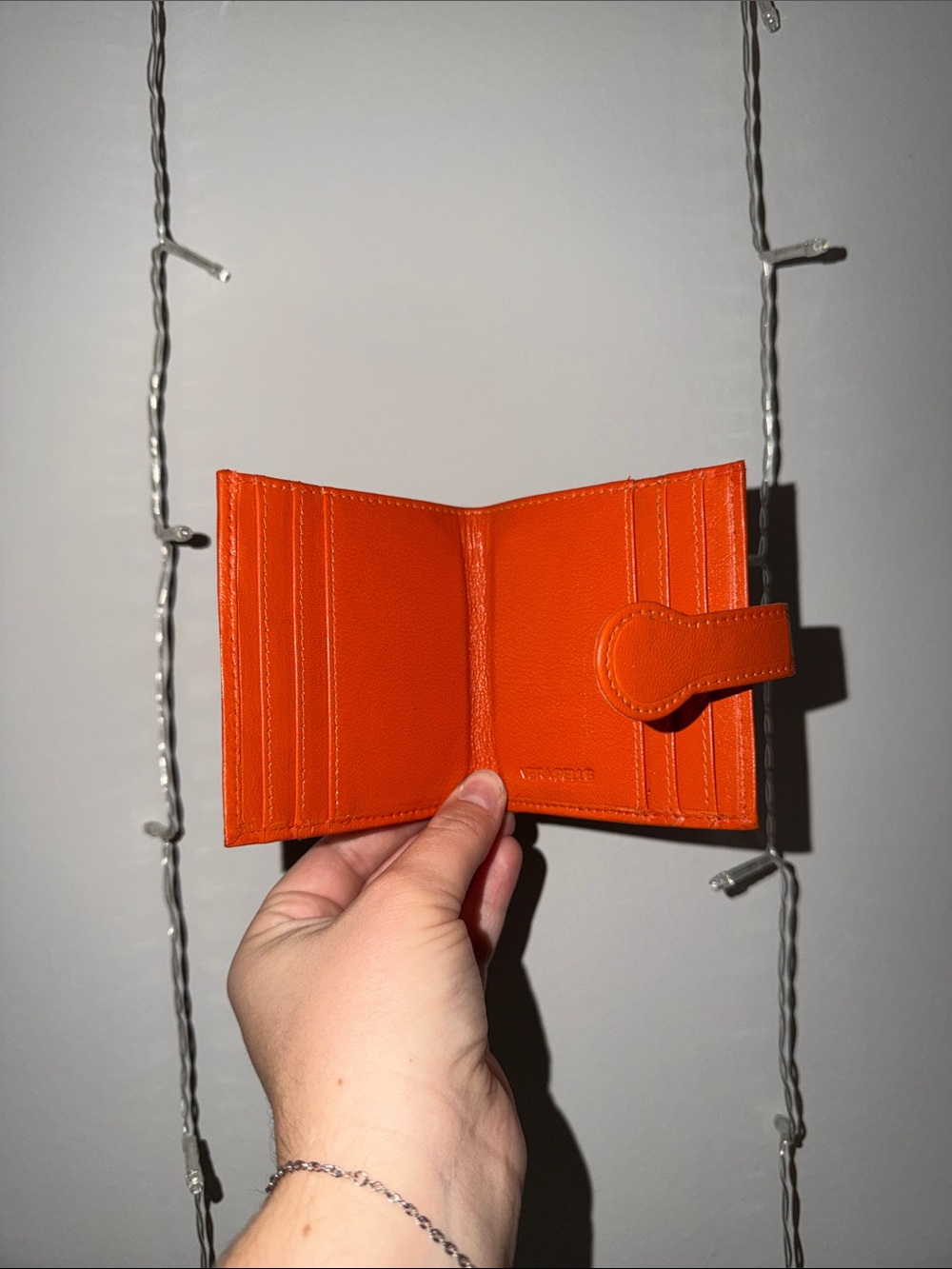 bebe Orange Leather Card & Key Holder Wallet